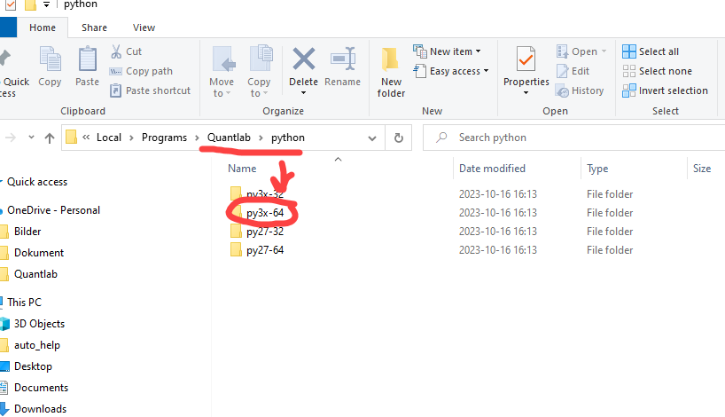 Python folder structure under Quantlab root