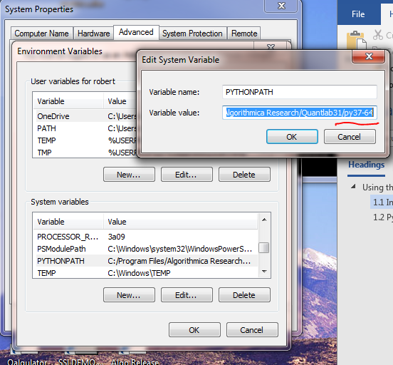 Setting PYTHONPATH in System Environment Variables